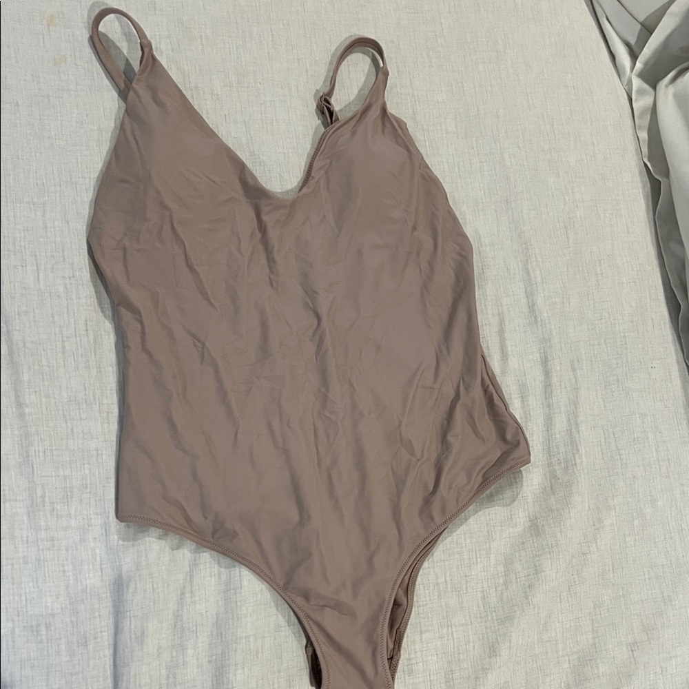 Aerie Light Brown One-Piece Swimsuit